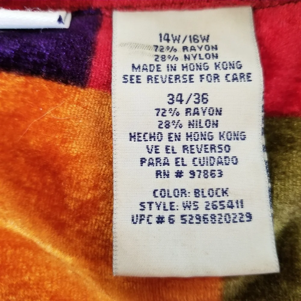 White Stag Woman Patchwork Velour Shirt Top 14W/16W - Picture 6 of 6